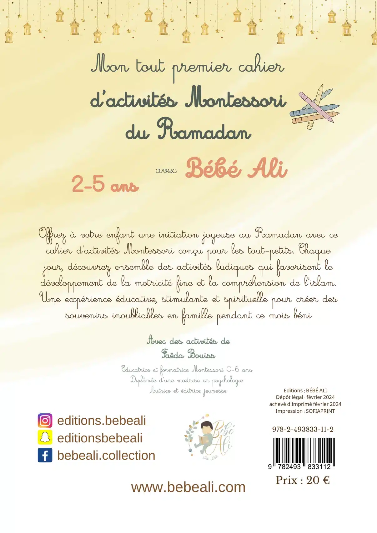 Mon tout premier cahier d'activité Montessori du Ramadan avec Bébé Ali – Image 2