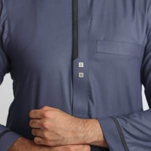 Qamis Al Noor bleu-gris foncé J111