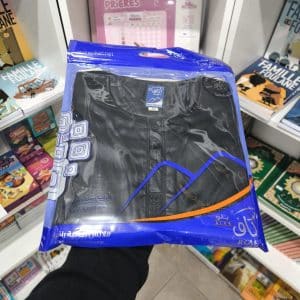 Qamis Ikaf Noir tissu satiné manches courtes