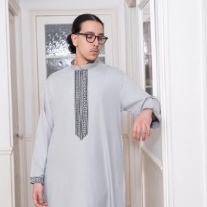 Qamis Zip Qatari Zein avec pantalon